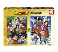 Educa - Dragon Ball | Pack de 2 Puzzles con 500 Piezas Cada uno. Medidas: 34 x 48 cm. Incluye Cola Fix Puzzle. A Partir de 11 años (19915)