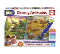 Educa - Educapen Dinos y los Animales | Juego Educativo para niños +5 años | Cuaderno con Preguntas y Lector electrónico | Niños 5 6 7 años (20322)