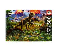 Educa - Encuentro de Dinosaurios | Puzzle Adultos de 500 Piezas | Incluye Pegamento Fix Puzzle | A Partir de 11 años (15969)