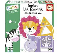 Educa - Explora Las Formas con la Cebra Zac | Juego Educativo Infantil con encajables de Animales para estimular la coordinación Ojo-Mano, razonamiento lógico y Desarrollo cognitivo +24 Meses (19711)