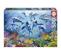 Educa - Fiesta bajo el mar | Puzzle de 500 Piezas para Adultos. Medidas: 48 x 34 cm. Incluye Cola Fix Puzzle. A Partir de 11 años (19901)