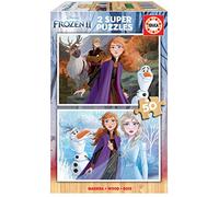 Educa - Frozen 2, 2 Puzzles Infantiles de Madera ecológica de 50 Piezas, a Partir de 4 años (18086)