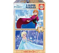Educa - Frozen, 2 Puzzles Infantiles de Madera ecológica de 25 Piezas, a Partir de 3 años (16801)