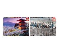 Educa - Genuine Puzzles: Monte Fuji, Japón Puzzle, 2000 Piezas, Multicolor (16775)+ - Almuerzo En Nueva York Puzzle, 1500 Piezas, Multicolor (16009)