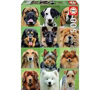 Educa - Genuine Puzzles, Puzzle 500 Piezas, Collage de Perros (17963)