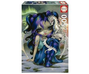 Educa - Hada del dragón | Puzzle de 500 Piezas para Adultos. Medidas: 34 x 48 cm. Incluye Cola Fix Puzzle. A Partir de 11 años (19906)