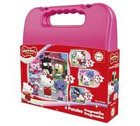 Educa Borrás - Set de 4 puzzles infantiles Hello Kitty Superstyle, 12–25 piezas, 3-5 años