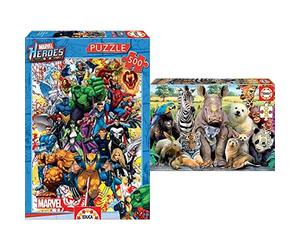 Educa Héroes Marvel Puzzle, 500 Piezas, Multicolor (15560) + Foto De Clase, Puzzle Infantil De 300 Piezas, A Partir De 8 Años (15908)