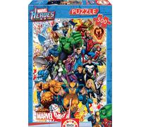 Educa - Héroes Marvel | Puzzle Adultos de 500 Piezas | Incluye Pegamento Fix Puzzle | A Partir de 11 años (15560)