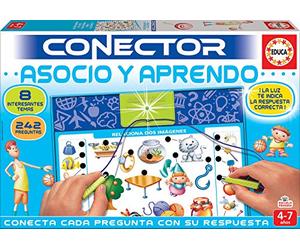 Educa - Juego Conector Asocio y Aprendo Educativo para niños. 8 Temas y más de 240 Preguntas para desarrollar la observación y razonamiento. con luz Que Indica la Respuesta Correcta. +4 años (17202)