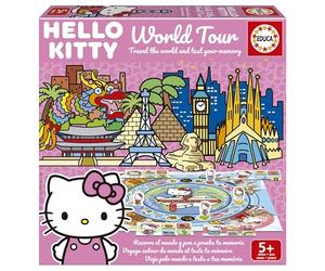 Educa - Juego de Mesa Infantil | Hello Kitty World Tour | Juegos de Tablero para Viajes en Familia y Amigos | Divertida Aventura Educativa | Juego Educativo para Niños a Partir de 4 años (20695)