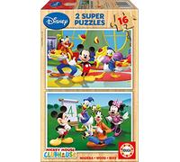 Educa - La Casa de Mickey, Puzzles de Madera, 2 Unidades x 16 Piezas (14181)