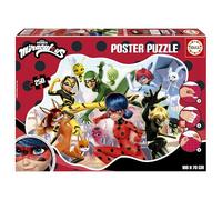Educa Borrás - Puzzle póster infantil Ladybug - 250 piezas, 100 x 70 cm, forma exterior especial