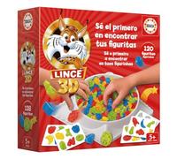 Educa - Lince 3D Juego de Mesa táctil con 120 Figuras y Poderes Familiar | Busca con las manos los 6 objetos de tu carta y gana la ronda, clásico de agilidad visual de 2 a 4 jugadores, +5 años (20612)