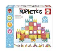 Educa - Magnetics 100 piezas bloques magnéticos 3D para niños pequeños | Construcción educativa con formas geométricas y colores que desarrolla la visión espacial, ideal de regalo, +3 años (20878)