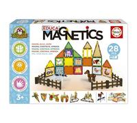 Educa Borrás – Magnetics Ecofarm, juego magnético 3D 28 piezas, 2 animales, 8 tarjetas, desde 3 años