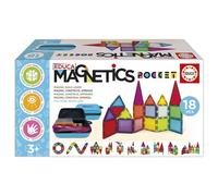 Educa - Magnetics | Estuche con 18 Bloques magnéticos. Juego Educativo de construcción 3D para niños. Construye Figuras geométricas. A Partir de 3 años (20271)