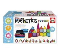 Educa - Magnetics | Estuche con 18 Bloques magnéticos. Juego Educativo de construcción 3D para niños. Incluye 2 Animales y 8 Tarjetas. Construye Figuras geométricas. A Partir de 3 años (20271)