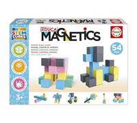 Educa - Magnetics Stem Cubes 54 Piezas Bloques magnéticos 3D para niños | Juego de construcción que estimula geometría, colores y creatividad, imanes educativos ideales de regalo, +3 años (20732)