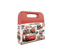 Educa - Maleta Cars | Set de 4 Puzzles Infantiles progresivos de 12 a 25 Piezas. Medida aproximada una Vez montado: 16 x 16 cm. Compuesto por Grandes Piezas Perfectamente acabadas. +3 años (19677)