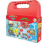 Educa - Maleta Progresivos Superthings, 4 Puzzles progresivos de 12-16-20-25 Piezas Cada uno, Medida aproximada del Puzzle: 16 x 16 cm, A Partir de 3 años (19310)