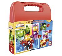 Educa - Maleta puzles progresivos Iron Man y Sus Amigos 6+9+12+16 Piezas | Juego Educativo Marvel para los más pequeños | A Partir de 3 años (20344)