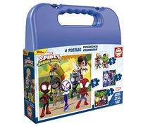 Educa - Maleta Spidey | Set de 4 Puzzles Infantiles progresivos de 6 a 16 Piezas | Compuesto por Grandes Piezas, +3 años (19580)