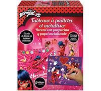 Educa - Manualidades Miraculous Lady Bug, Decora con Papel Metalizado y Purpurina, Incluye 5 Cuadros autoadhesivos, Purpurina, Papel Metalizado y espátula, Recomendado a Partir de 7 años (18928)