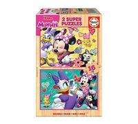 Educa - Minnie Happy Helpers 2 Puzzles Infantiles de Madera ecológica de 16 Piezas, a Partir de 3 años (17623)