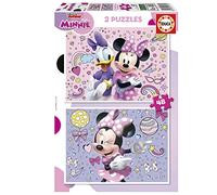 Educa - Minnie | Set de 2 puzzles infantiles con 48 piezas. Medida aproximada una vez montado: 28 x 20 cm. Compuesto por grandes piezas perfectamente acabadas. Recomendados a partir de 4 años (19674)