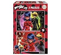 Educa - Miraculous Ladybug | Set de 2 Puzzles Infantiles con 48 Piezas. Medidas: 28 x 20 cm. Recomendados a Partir de 4 años (19968)