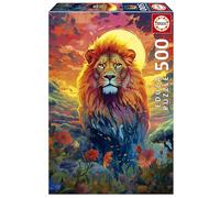Educa Borrás – Puzzle Mirada Majestuosa del León, 500 piezas, 34 x 48 cm, con pegamento Fix