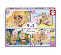 Educa - Multi 4 Capyfun | Set de 4 Puzzles Infantiles progresivos de 20 a 80 Piezas | A Partir de 3 4 5 años (20486)