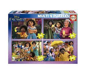 Educa - Multi 4 Encanto | Set de 4 puzzles infantiles progresivos de 50 a 150 piezas. Medida aproximada una vez montado: 34 x 24 cm. Compuesto por grandes piezas perfectamente acabadas +5 años (19581)