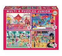 Educa - Multi 4 Junior-Parque Atracciones & Fiesta Conjunto de Puzzles, Multicolor (18601)