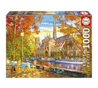 Educa - Otoño en Notre Dame | Puzzle de 1000 Piezas para Adultos. Medidas: 68 x 48 cm. Incluye Cola Fix Puzzle. A Partir de 14 años (19936)
