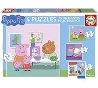 Educa - Peppa Pig, Conjunto de 4 Puzzles Progresivos de 6, 9, 12 y 16 Piezas Cada uno, Recomendados a Partir de 3 años (16817)