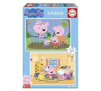 Educa - Peppa Pig | Set de 2 Puzzles Infantiles con 48 Piezas. Medida aproximada una Vez montados: 28 x 20 cm. Compuesto por Grandes Piezas Perfectamente acabadas. A Partir de 4 años (20327)