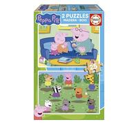 Educa - Peppa Pig | Set de 2 Puzzles Infantiles de Madera con 25 Piezas Cada uno. Medidas: 26 x 18 cm. Recomendados a Partir de 4 años (20324)