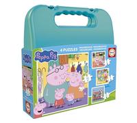 Educa - Peppa Pig | Set de 4 Puzzles Infantiles progresivos de 6 a 12 Piezas presentados en una fantástica Maleta | Medida aproximada: 16 x 16 cm. Recomendados a Partir de 3 años (20328)