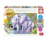 Educa - Pintar con números Animales salvajes | Magic Art Number | Manualidades infantiles | Recomendado para niños y niñas a partir de 9 10 11 años (20301)