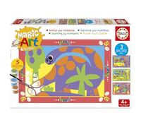 Educa - Pintar con números Dinosaurios | Magic Art Number | Manualidades Infantiles | Recomendado para niños y niñas a Partir de 4 5 6 años (20401)