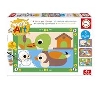 Educa - Pintar con números Granja | Magic Art Number | Manualidades infantiles | Recomendado para niños y niñas a partir de 4 5 6 años (20286)