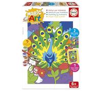 Educa - Pintar con números Pavo real y loro | Magic Art Number | Manualidades infantiles | Recomendado para niños y niñas a partir de 6 7 8 años (20405)