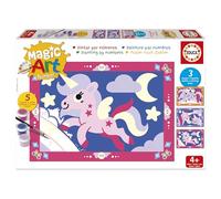Educa - Pintar con números Unicornios | Magic Art Number | Manualidades infantiles | Recomendado para niños y niñas a partir de 4 5 6 años (20288)