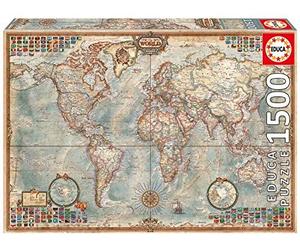Educa political map of the world puzzle rompecabezas 1500 pieza(s) map