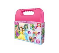 Educa - Princesas Disney | Set de 4 Puzzles Infantiles progresivos de 12 a 25 Piezas | Medida una Vez montado: 16 x 16 cm | Compuesto por Grandes Piezas | A Partir de 3 años (16508)