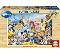 Educa - Puzzle 100 Piezas de Madera | El Maravilloso Mundo Disney | Princesas y Personajes Disney | A Partir de 6 años (12002)