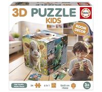 Educa - Puzzle 3D Animales bebés| Rompecabezas Infantil con Forma de Cubo y 54 Piezas en Total | A Partir de 4 5 6 años (20712)