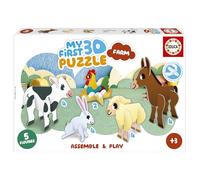 Educa - Puzzle 3D Animales de la Granja | Incluye 5 Figuras fáciles de Montar para Jugar y Aprender | Recomendados a Partir de 3 4 5 años (20433)